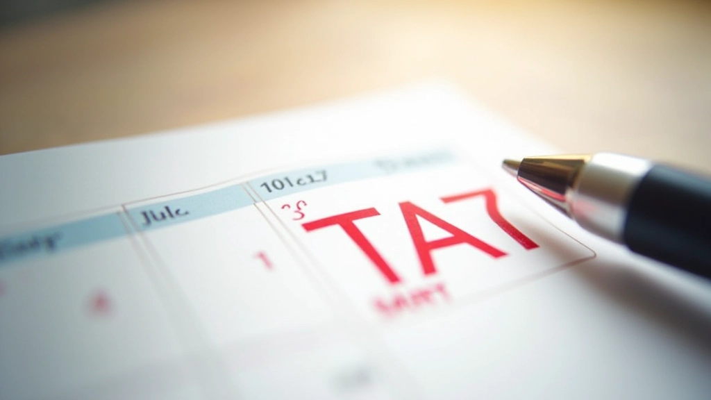 Calendario con date importanti per la dichiarazione dei redditi evidenziate in rosso