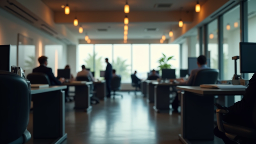 Interno di un centro CAF con postazioni di lavoro e consulenti che assistono clienti